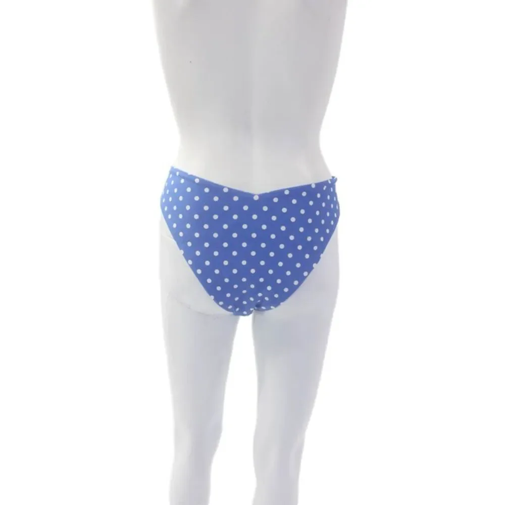We Wore What Womens Textured Polka Dotted Bikini Swimwear Bottom Blue L